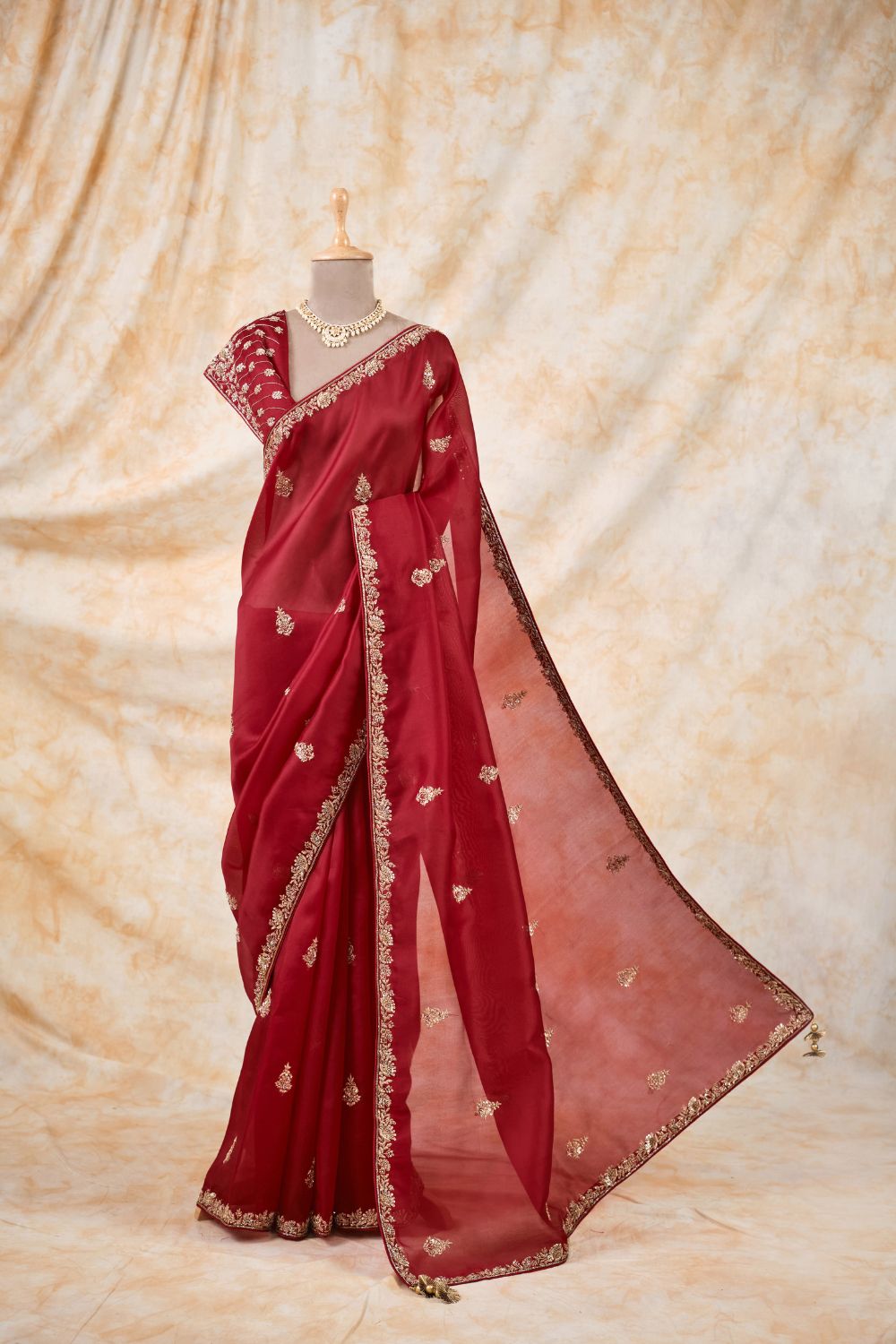 The Scarlet Splendor Saree