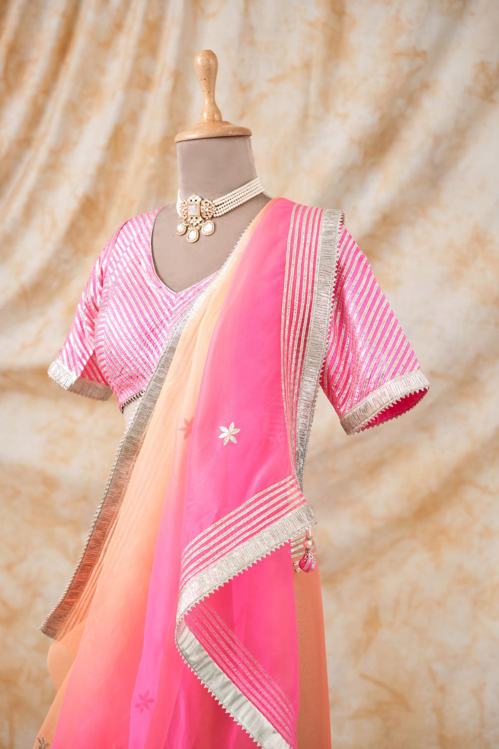 The Coral Glow Saree