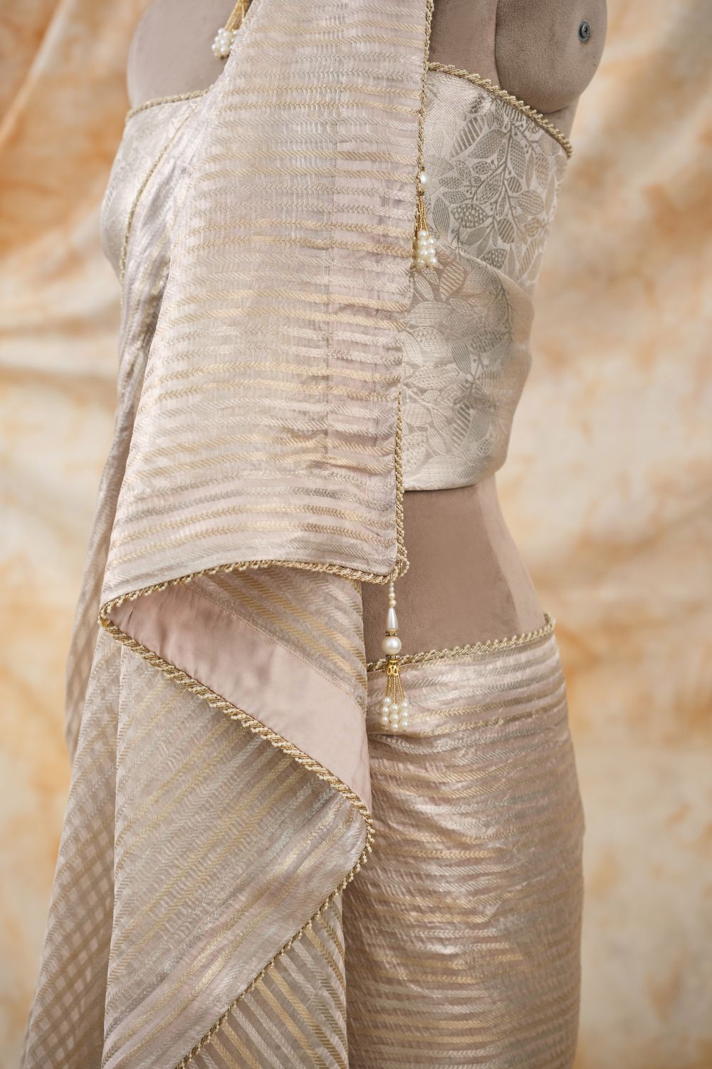 The Champagne Radiance Saree