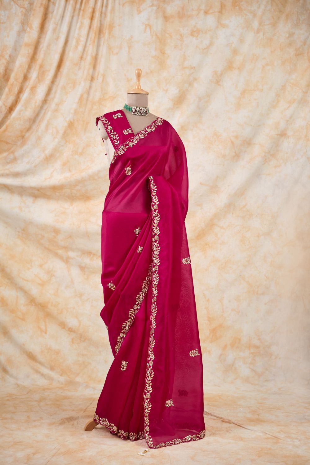 The Ruby Glow Saree