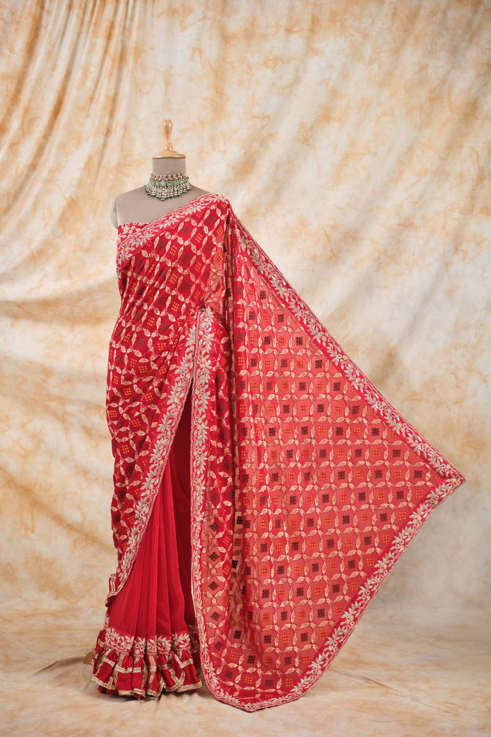 The Vermilion Blaze Saree