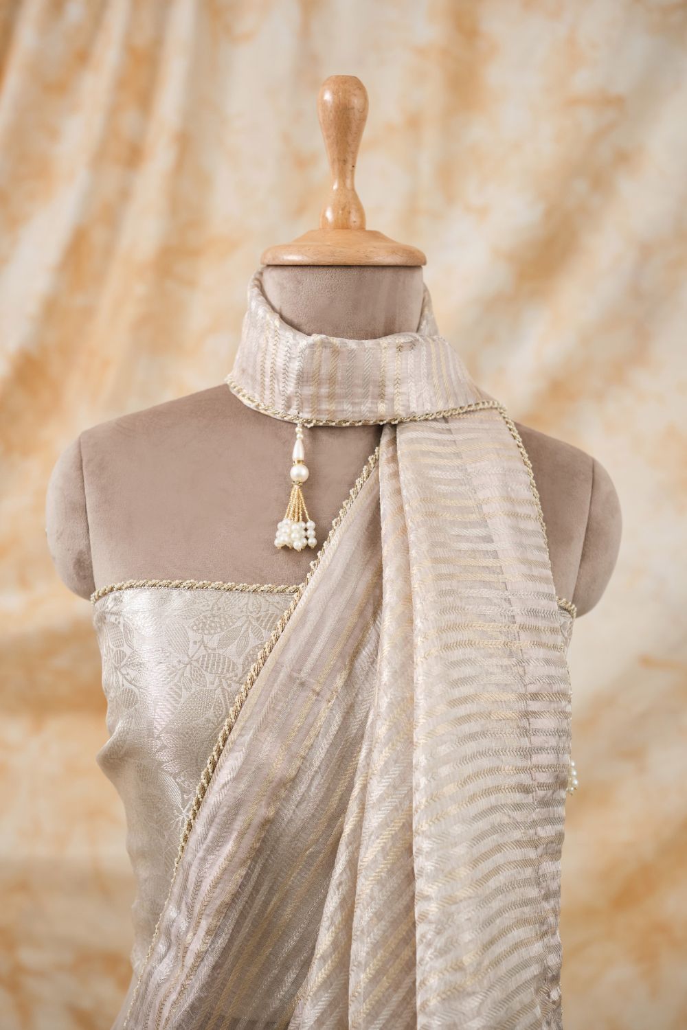 The Champagne Radiance Saree