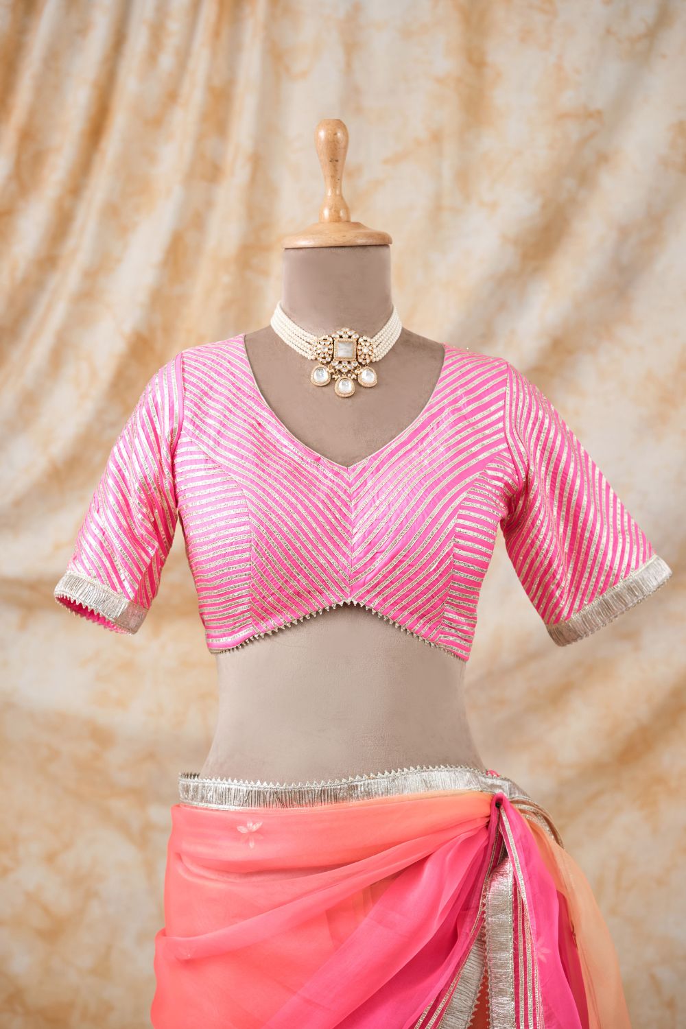 The Coral Glow Saree