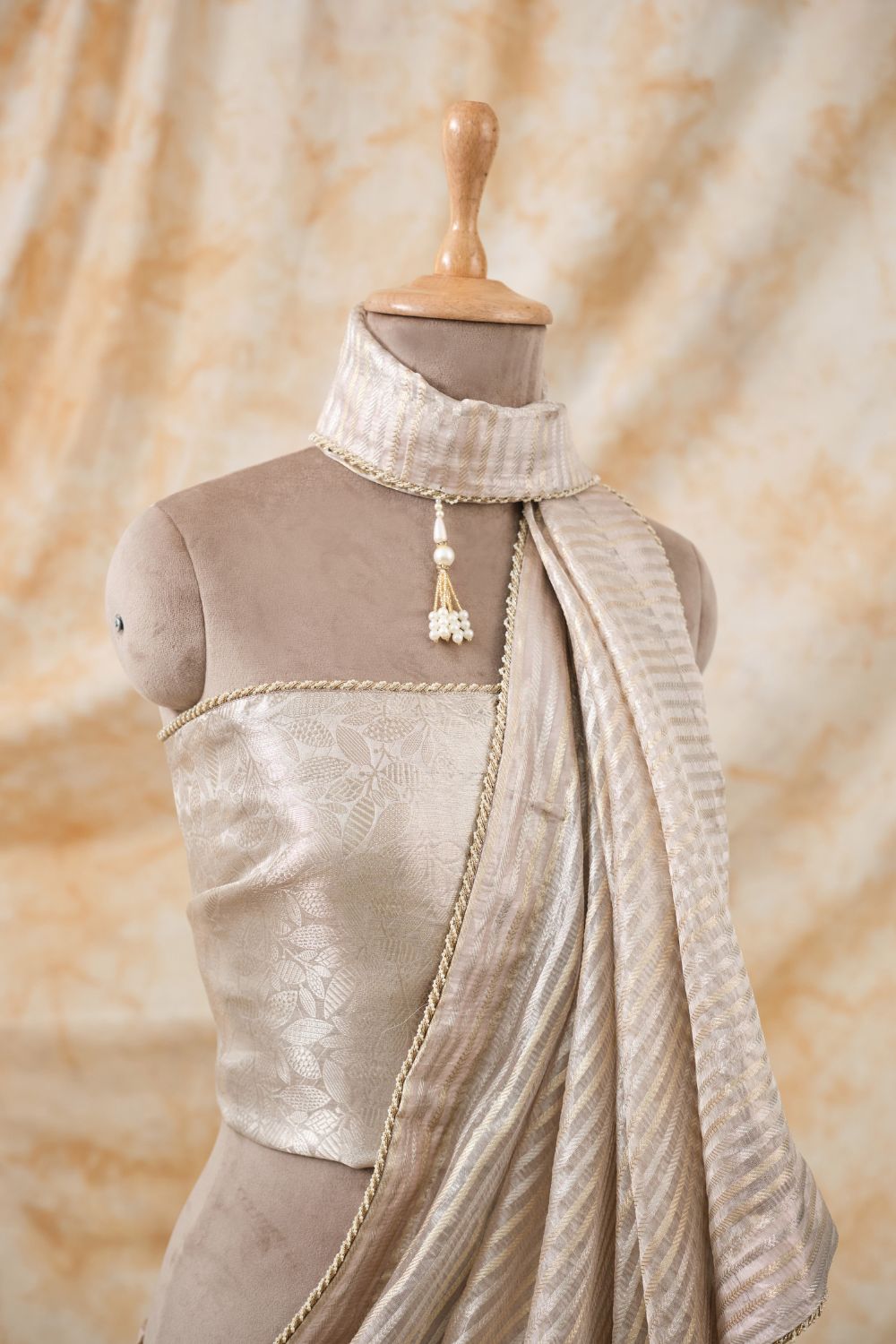 The Champagne Radiance Saree