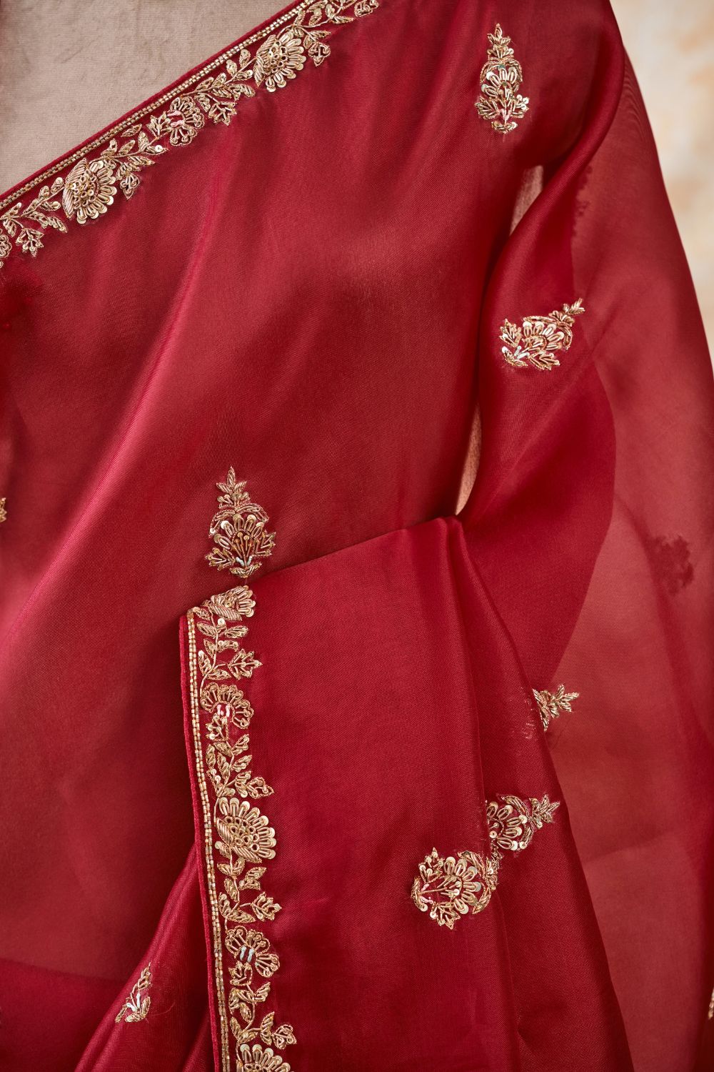 The Scarlet Splendor Saree